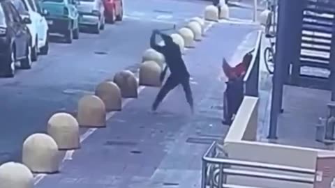 An elderly man and a disabled woman in a wheelchair were brutally assaulted in Italy by an illegal