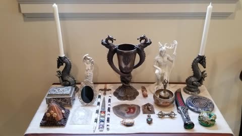 Gemstone Healing Wands and White Light Magick Altar