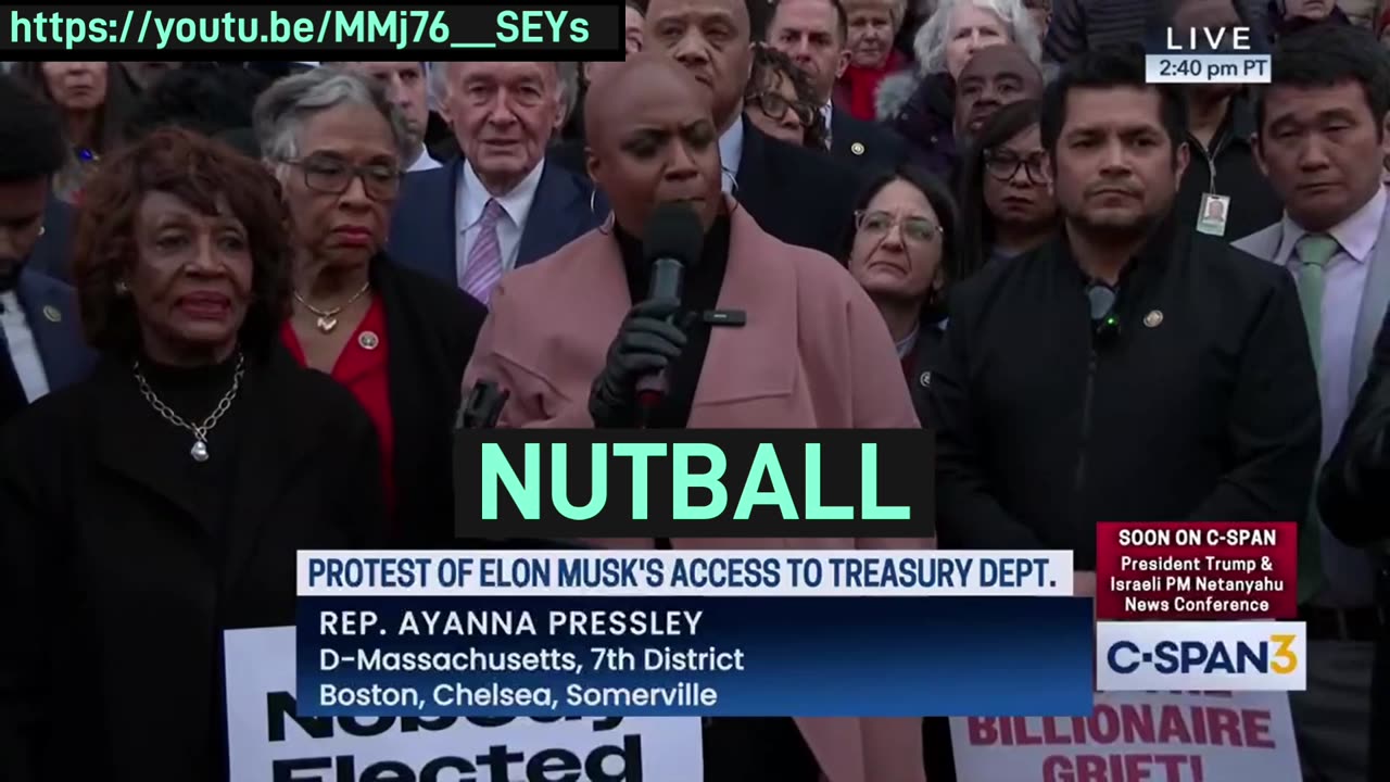 Ayanna Pressley Rallies Outside Treasury to Protest Elon Musk’s Unlawful Assault on Our Democracy