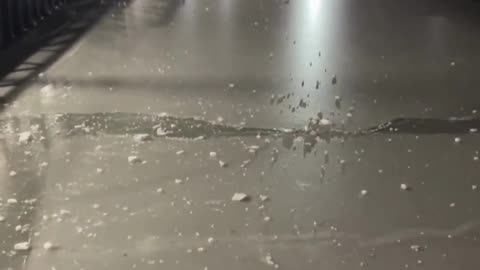 Waterways in Brooklyn, New York are frozen solid as below freezing temperatures impact the region.