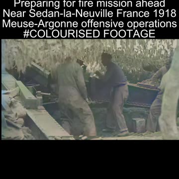 Artillery Crew Adjusts Gun Position Meuse-Argonn