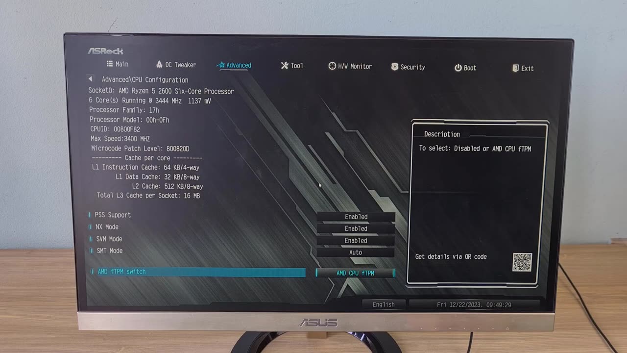 How to enable TPM 2.0 on ASROCK to install Windows 11