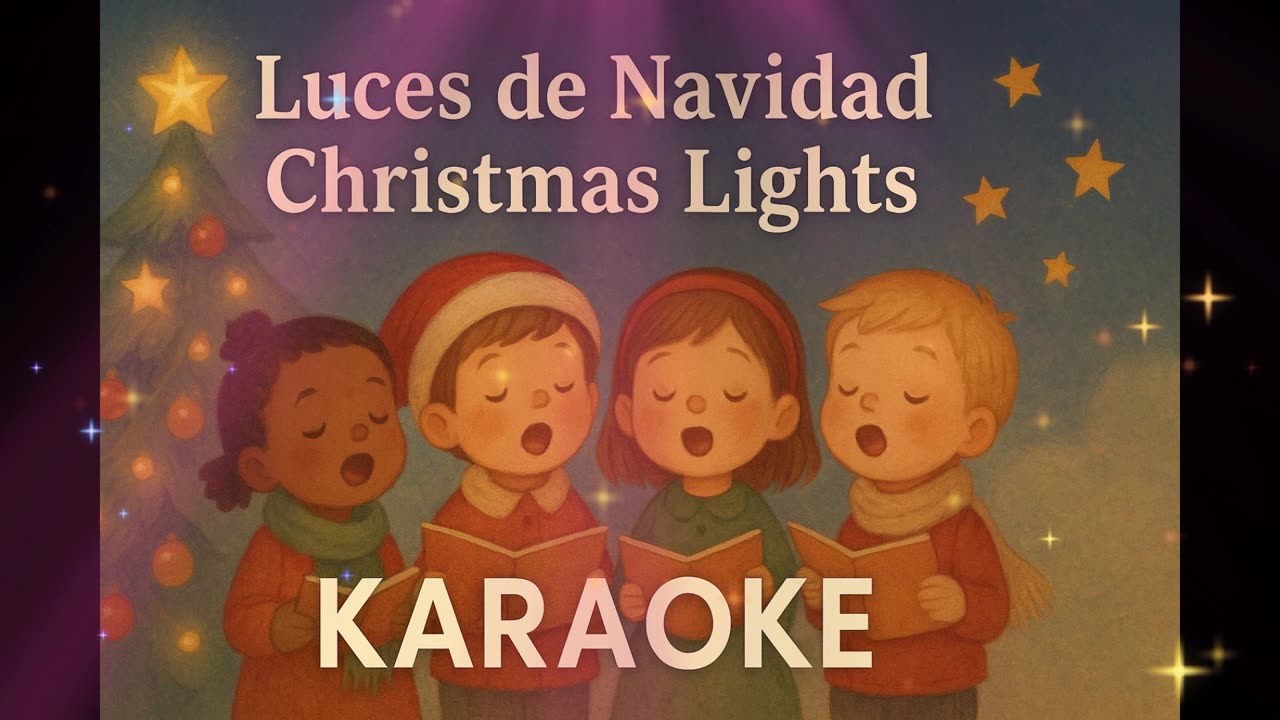 Luces de Navidad / Christmas Lights – Karaoke Infantil Bilingüe (Español–Inglés) | AI Music + AI Art