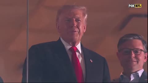 President Trump is officially in attendance at the Washington Commanders vs Detroit Lions
