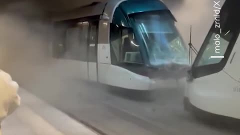 Two Trams Collided in the Tunnel in Eastern French City of Strasbourg 🥲😳