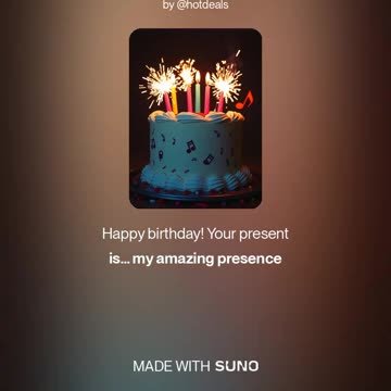 Happy birthday! Your present is my amazing presence