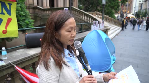 Dr My Le Trinh (suspended) speaking at Sydney Town Hall, 17-Jan-2025