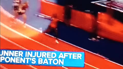 High school runner gets hit in head with baton during the race (Virginia )