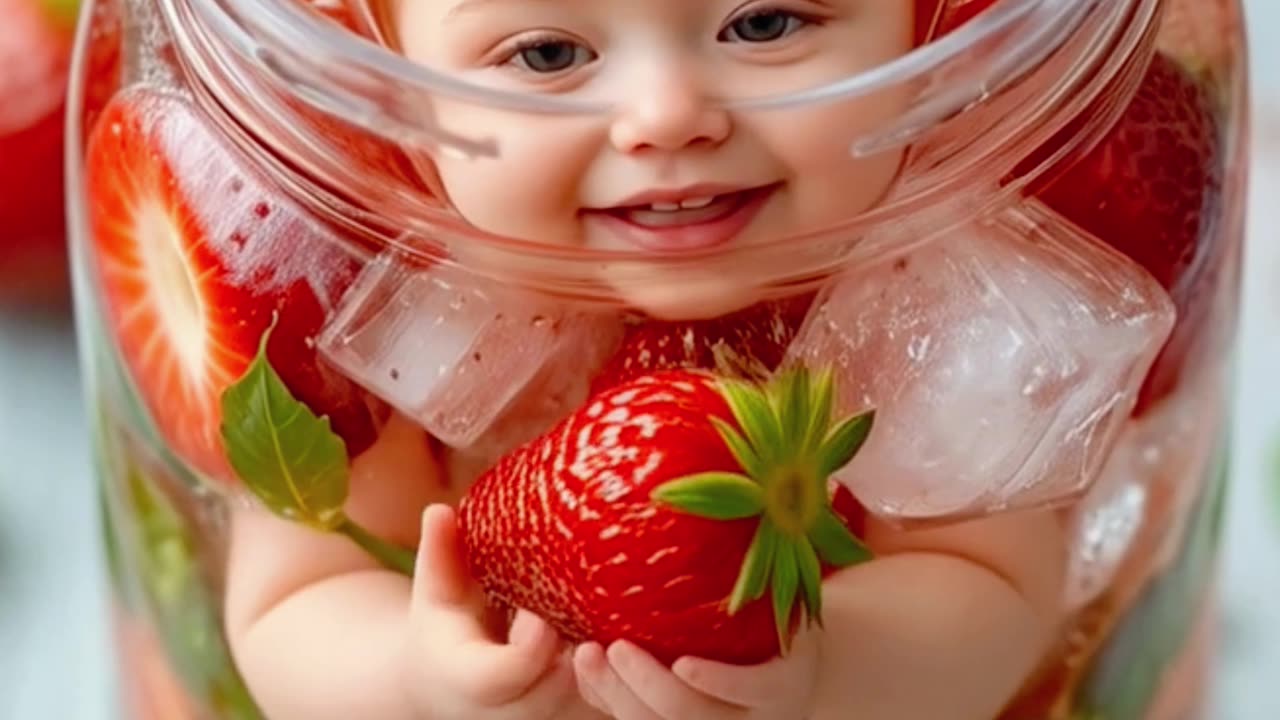 very unique babies videos in drinks glasses