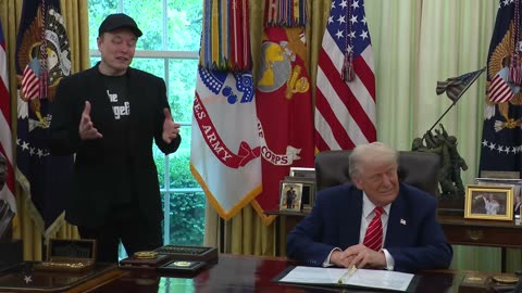 President Trump Participates in a Press Conference with Elon Musk