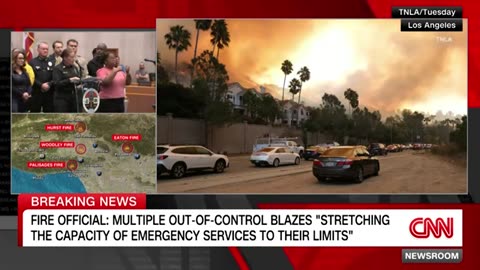 Officials give update on fires tearing though LA area