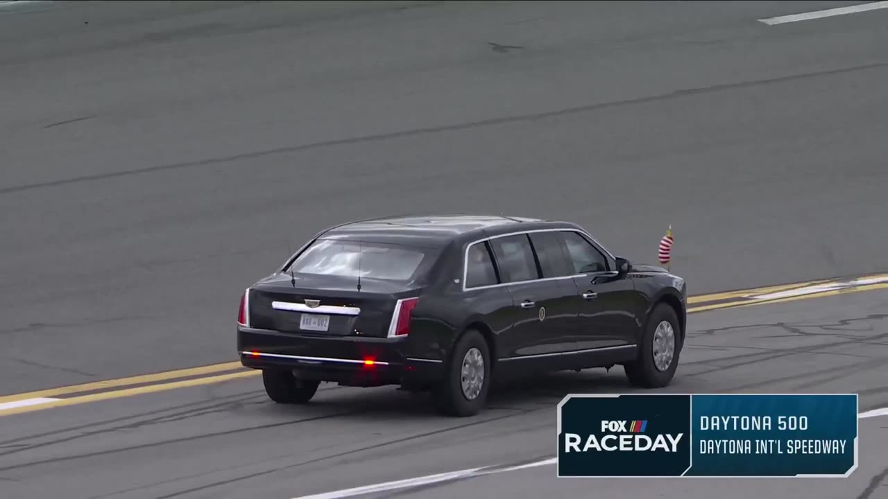 President Donald J. Trump takes a lap around Daytona International Speedway.