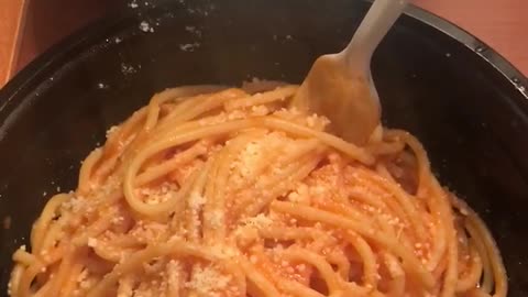 Nice Pasta Dish With Monte’s Jarred Tomato Sauce With Parmigiana Cheese