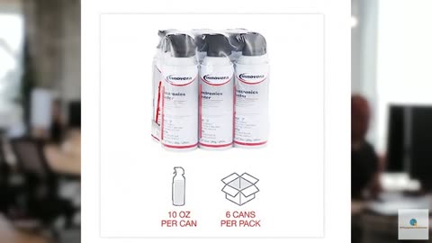 Innovera Compressed Air Duster Cleaner, 10 oz Can, 6/Pack
