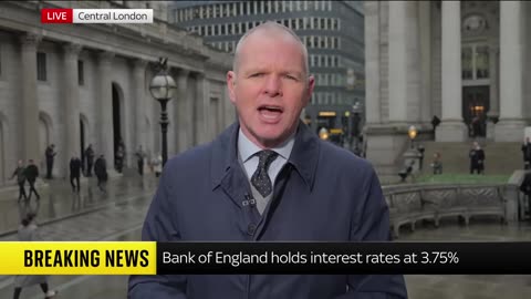 Bank of England holds interest rate at 3.75% in knife-edge decision