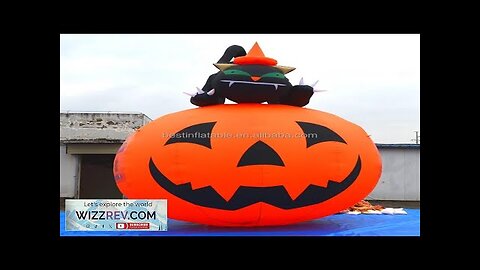 giant customizable Halloween decoration inflatable pumpkin with black cat on Review