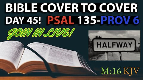 Day 45 | Psalms 135-Proverbs 6 | Bible Cover to Cover | Midpoint Edition!