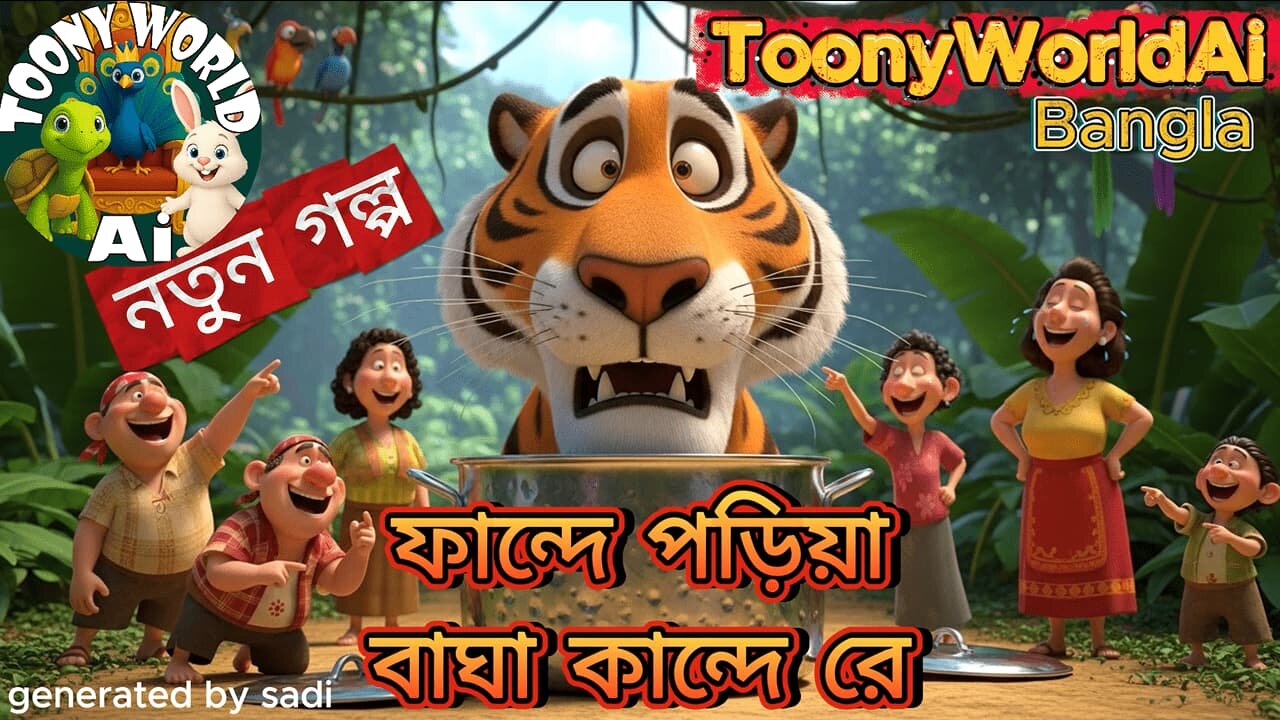 ফাঁদে পড়া বাঘ 🐅 | বাংলা নীতি গল্প | Moral Story in Bangla | ToonyWorldAi