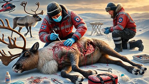 Reindeer Overwhelmed by Barnacles Saved by Heroic Team