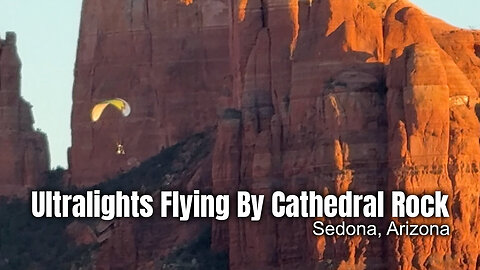 Four Ultralights Flying By Cathedral Rock