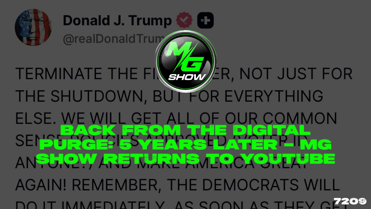 BACK FROM THE DIGITAL PURGE: 5 Years Later – MG Show Returns to YouTube