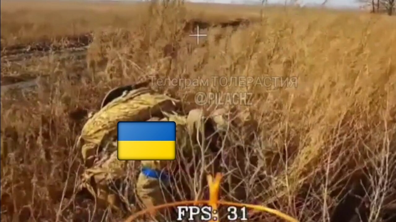 Russian FPV Drone Strikes Ukrainian Soldier Hiding in Sudzha Ambush