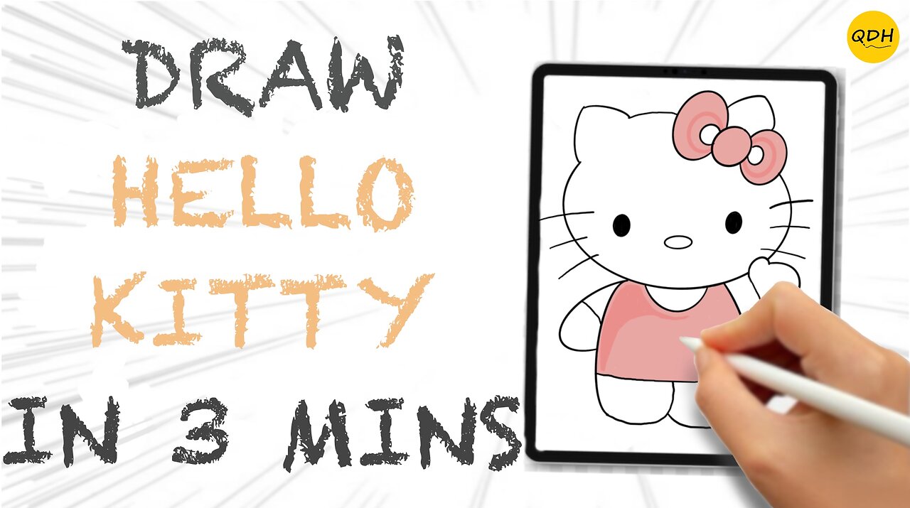 How to Draw Hello Kitty in 3 minutes...learn with @QuickDrawHabit