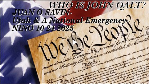 NINO W/ JUAN O'SAVIN BACK CHANNEL PART 2. Utah & A National Emergency. WHO IS JOHN QALT?