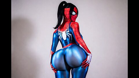 Spider girl arms stuck in her @$$
