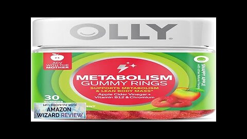 OLLY Metabolism Gummy Rings Apple Cider Vinegar Vitamin B12 Chromium Energy Review