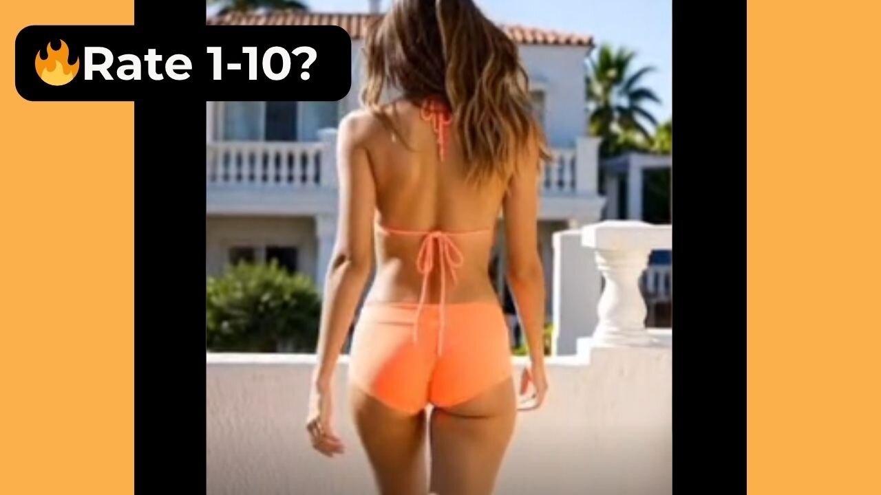 🔥 Rate This Peach and Grey Bikini 1-10? | Supermodel Beach 4K