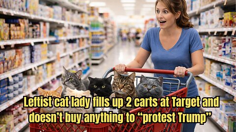 Leftist cat lady fills up 2 carts at Target and doesn’t buy anything to “protest Trump”