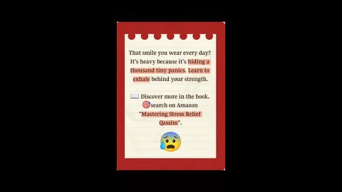 Smile That Hides Stress 🙂 Learn to Exhale With Strength | Mastering Stress Relief Qassim