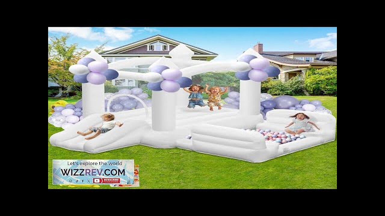 White Bounce House for Kids 3-10 Large Inflatable Bouncy House with Air Review