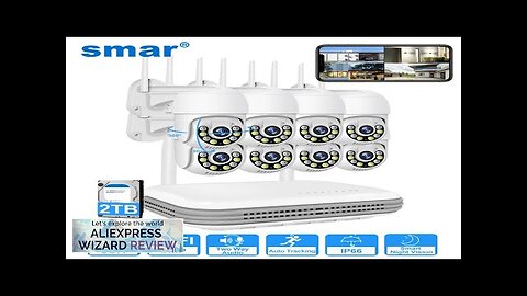 Smar Wireless Camera System 8CH 3MP Outdoor PTZ Camera Kit CCTV AI Review