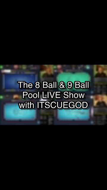 The 8 Ball & 9 Ball Pool LIVE Show with ITSCUEGOD