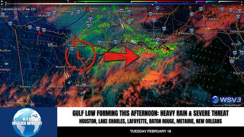 🌧️ Gulf Low: Heavy Rain & Tornado Risk in S. Louisiana! 2/18/25 #shorts #weathe