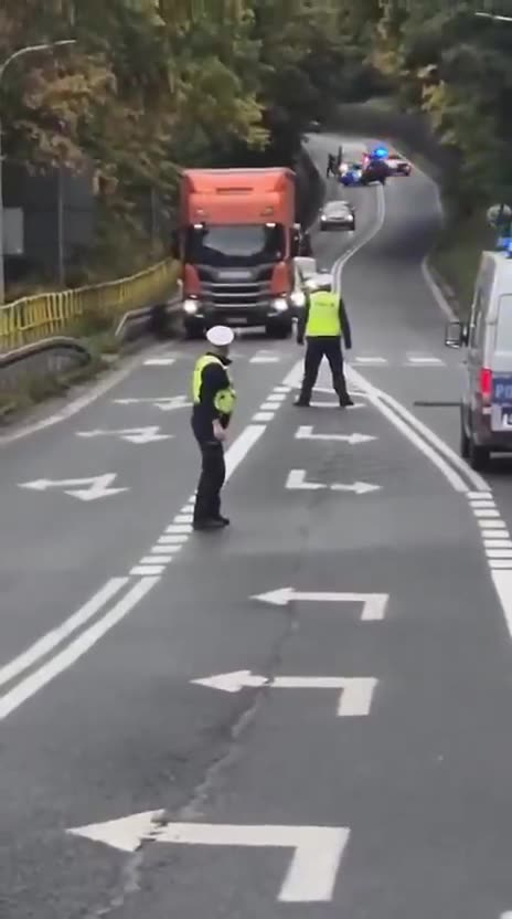 Kolczatka nie dała rady, ale pewnie któryś ze strzałów trafił w oponę i zatrzymanie