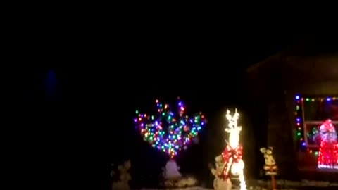 Dale likes the nice trash cans over the Xmas lights