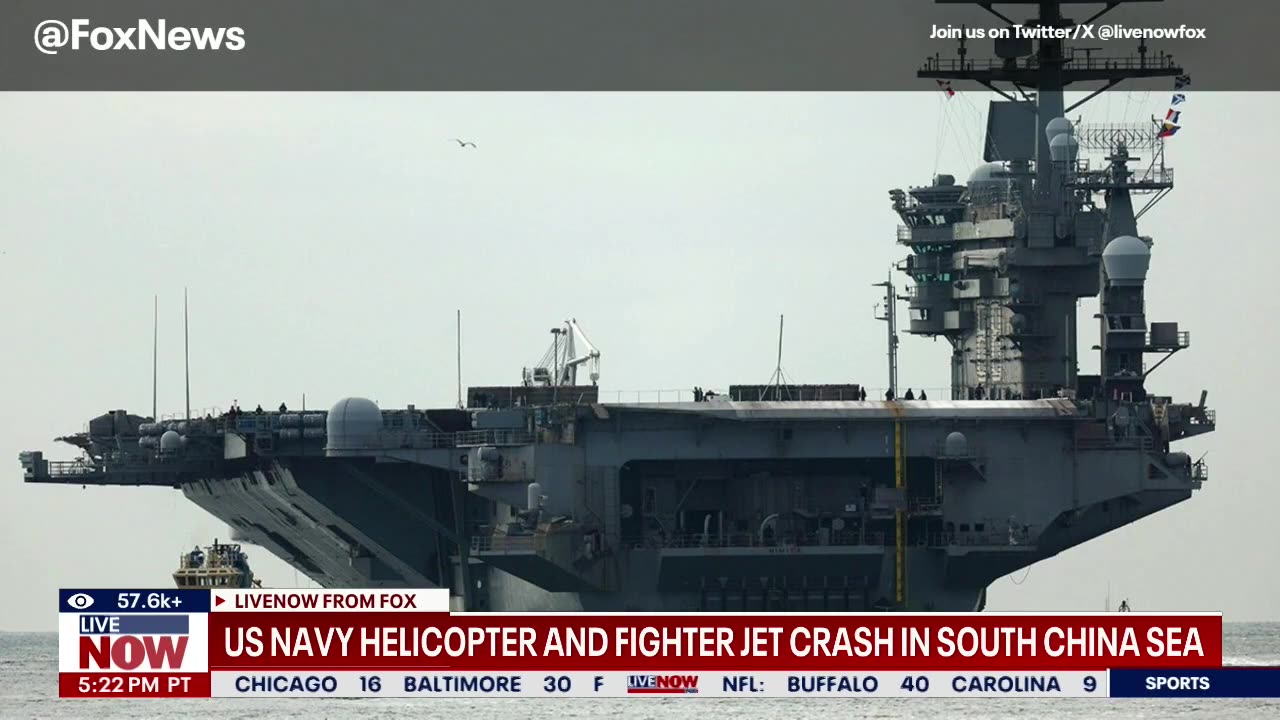 U.S. Navy helicopter and fighter jet crash in South China Sea