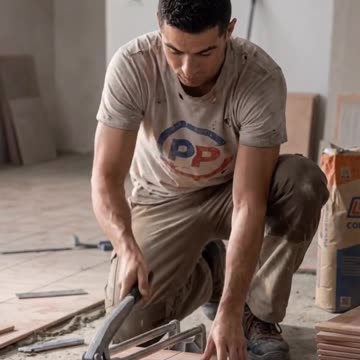 Messi and Ronaldo if they were construction workers