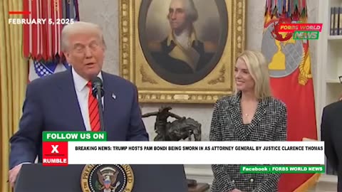 Pam Bondi Sworn in by Justice Thomas as new AG