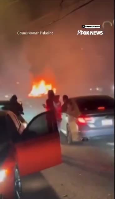 NYC thugs in illegal street takeover beat the shit out of a white couple for complaining about it