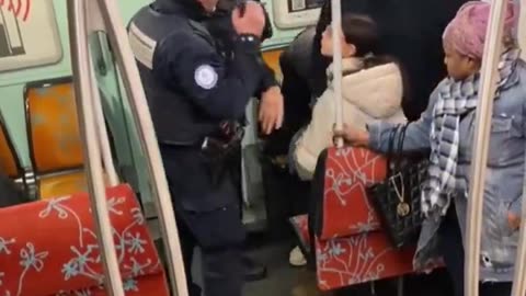 black woman in France shouts racism because ticket inspectors asked her for ticket