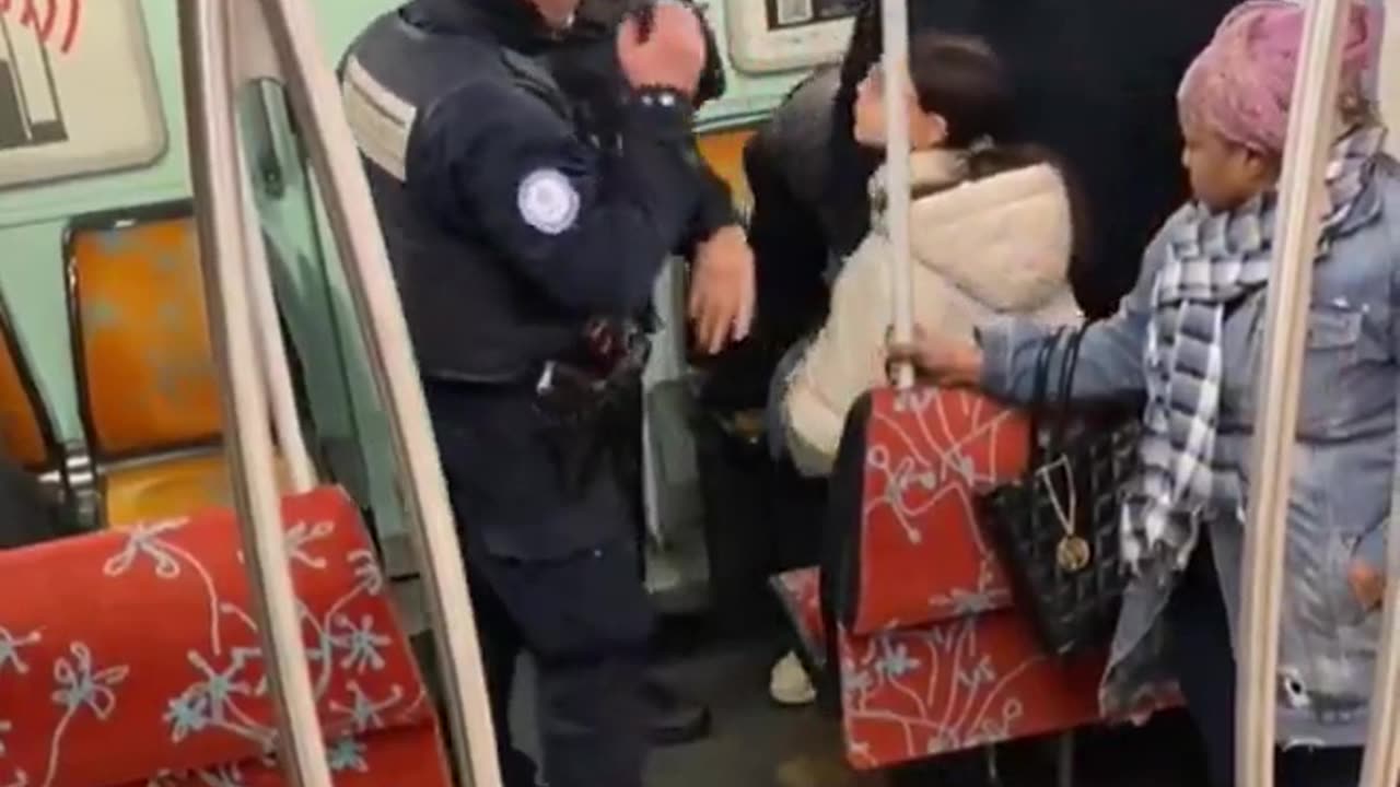 black woman in France shouts racism because ticket inspectors asked her for ticket