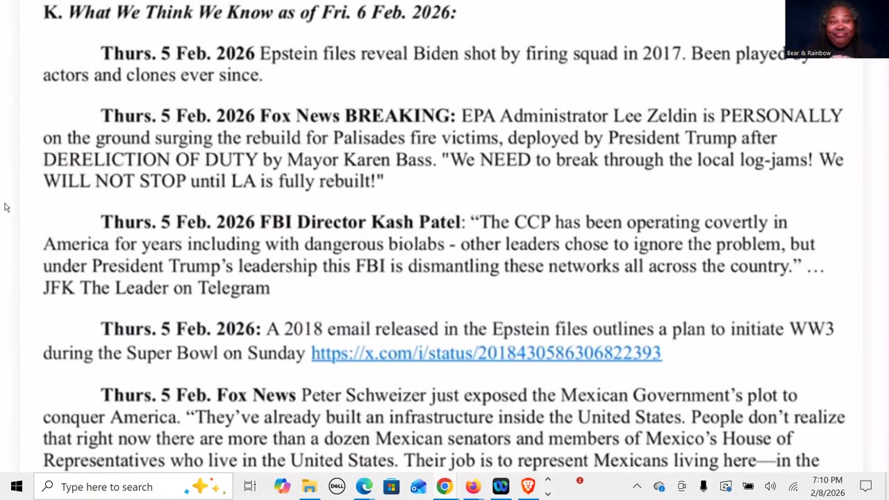 Epstein Files and Super Bowl Sunday 2-8-2026