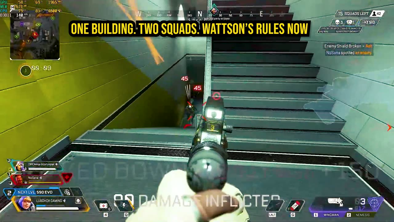 Wattson Wipes Two Squads in Streamer Building | Apex Legends World’s Edge Gameplay