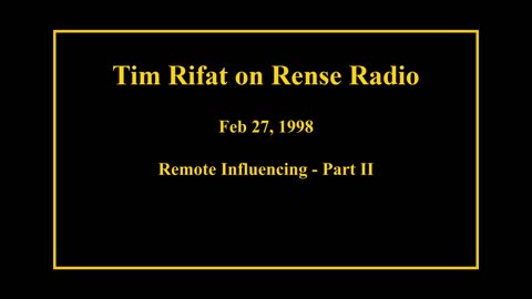 Feb 27, 1998 - Remote Influencing Part II