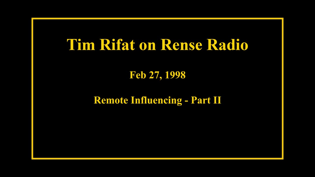 Feb 27, 1998 - Remote Influencing Part II