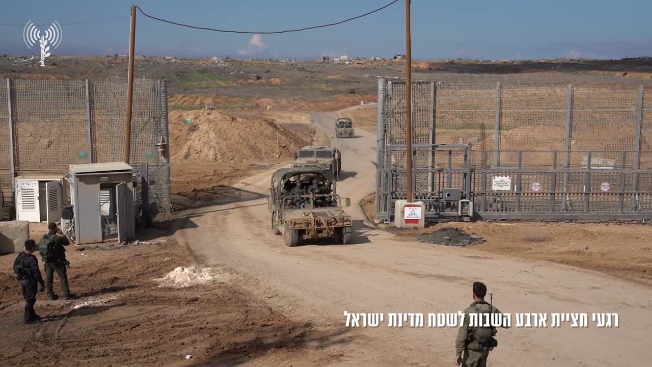 Footage released by the IDF shows the moment released hostage soldiers